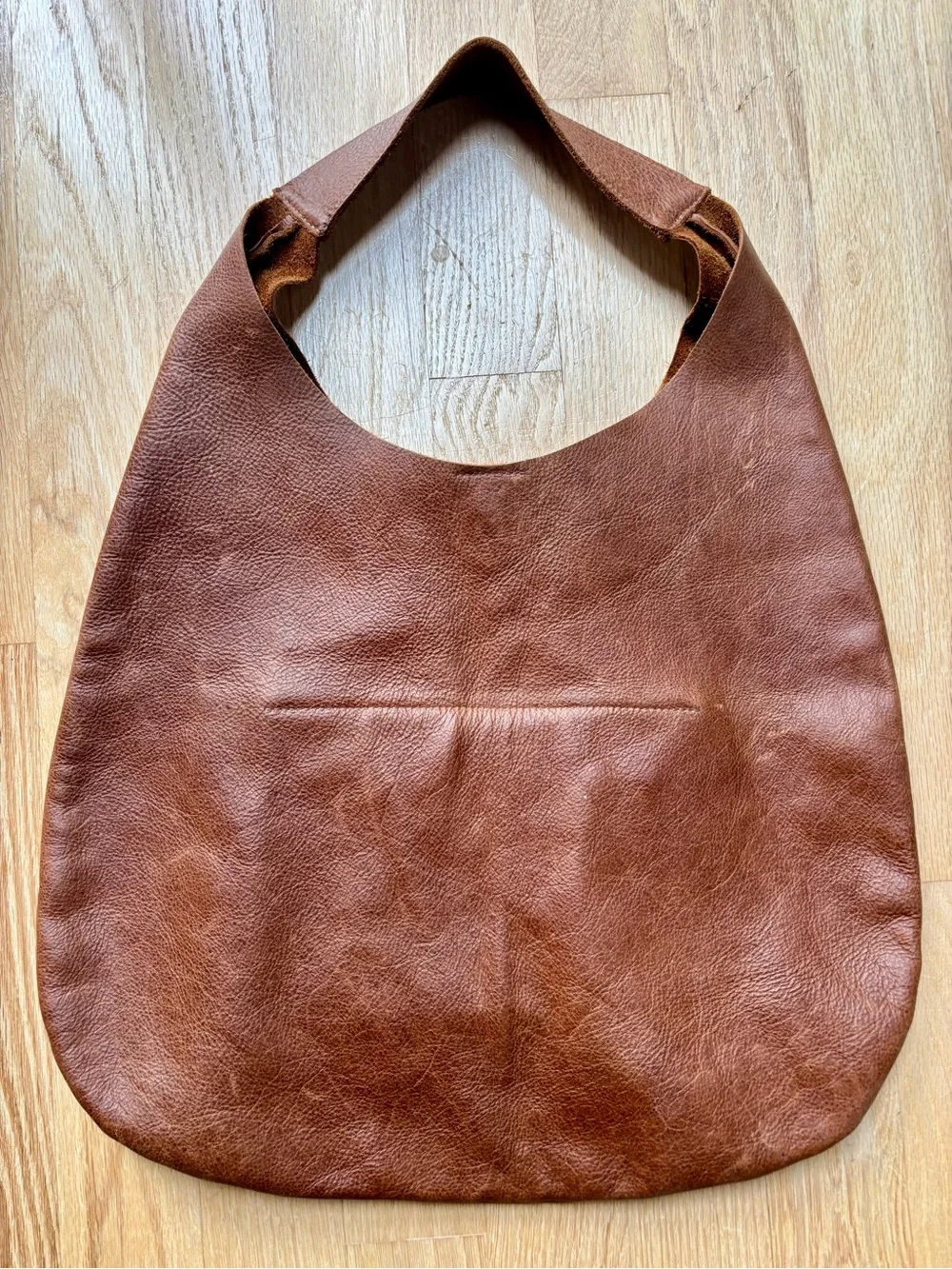 Classic Brown Large Leather Hobo Bag